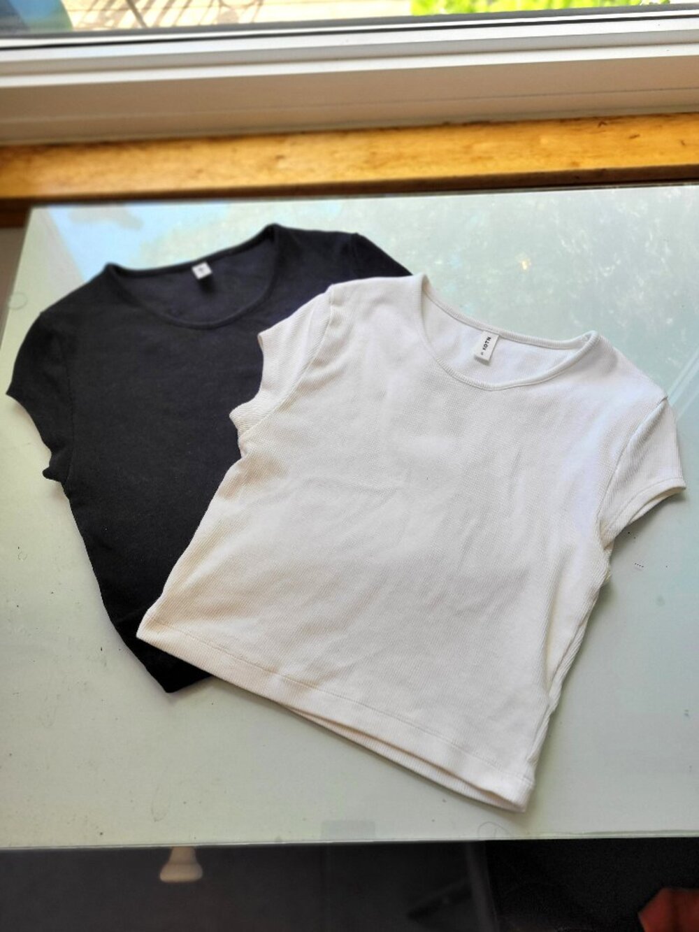 KOTN 2-Pack 90s Style Baby T-Shirt, One Black, One White, Both Size S